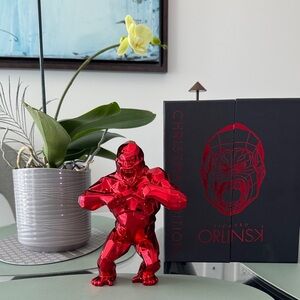 Richard Orlinski Red Gorilla Christmas Edition Sculpture Limited in Box